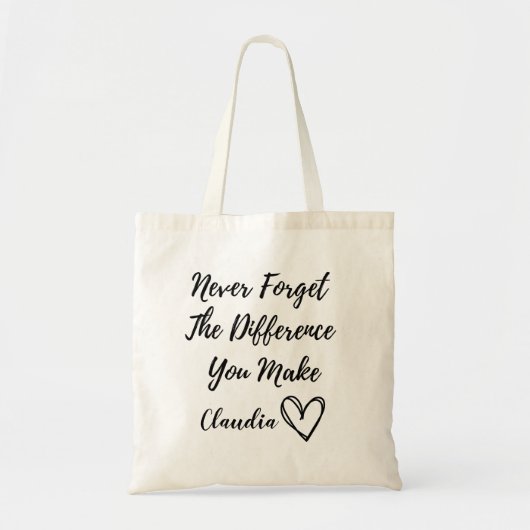 Gepersonaliseerd Nooit Vergeten Het Verschil Dat J Tote Bag (Voorkant)