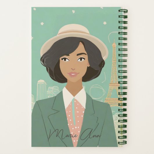 Gepersonaliseerd "Nostalgisch voor Parijs" Journal Notitieboek (Achterkant)