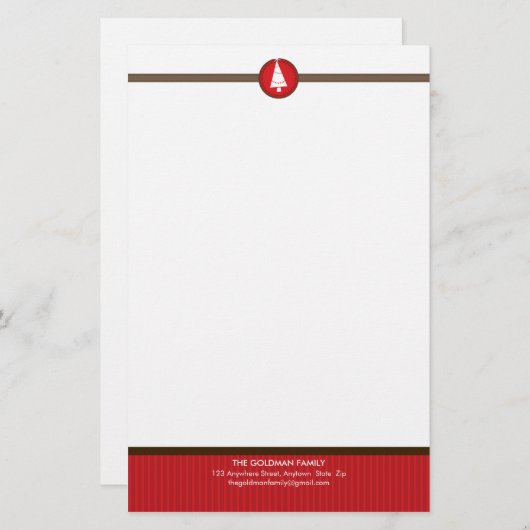 GEPERSONALISEERD NOTEPAPER:: Stripedstitch 5 Briefpapier (Voorkant / Achterkant)