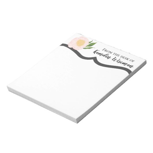 Gepersonaliseerd Notitieblok Baby Roze Kosmos op W (Linkerzijde)