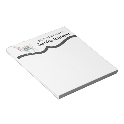 Gepersonaliseerd Notitieblok Boho Llama Bohemian C (Schuin)