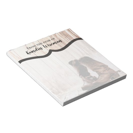 Gepersonaliseerd Notitieblok Boots Country Rustic  (Schuin)