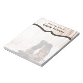 Gepersonaliseerd Notitieblok Boots Country Rustic  (Linkerzijde)