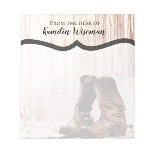Gepersonaliseerd Notitieblok Boots Country Rustic