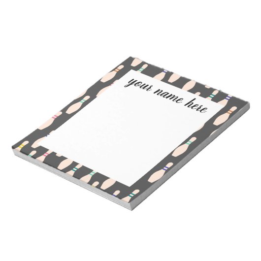 Gepersonaliseerd Notitieblok Bowling Pins (Linkerzijde)