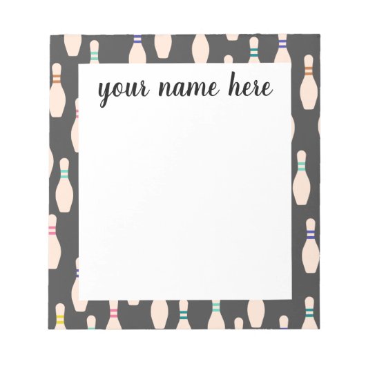 Gepersonaliseerd Notitieblok Bowling Pins (Voorkant)