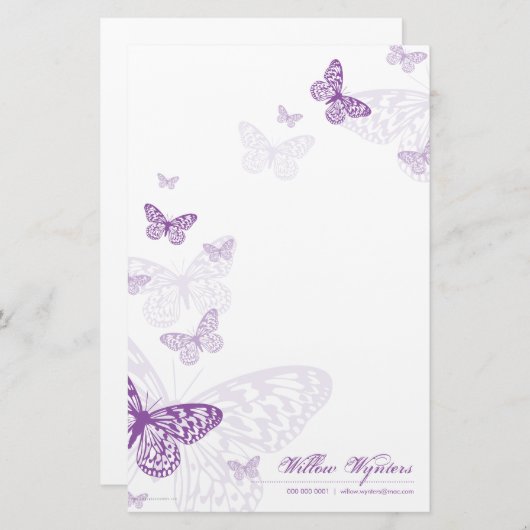 GEPERSONALISEERD NOTITIEBLOK:: Butterflies 3P Briefpapier (Voorkant / Achterkant)