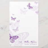GEPERSONALISEERD NOTITIEBLOK:: Butterflies 3P Briefpapier (Voorkant)