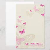 GEPERSONALISEERD NOTITIEBLOK:: Butterflies 4P Briefpapier (Voorkant / Achterkant)