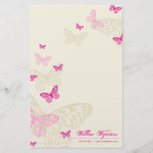GEPERSONALISEERD NOTITIEBLOK:: Butterflies 4P Briefpapier