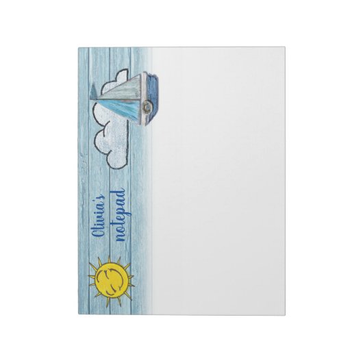 Gepersonaliseerd Notitieblok Driftwood Beach ontwe (Linkerzijde)