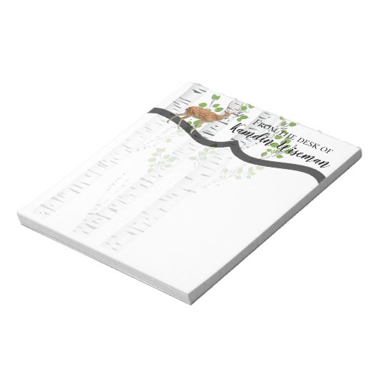 Gepersonaliseerd Notitieblok Herten Doe Buck Woodl (Linkerzijde)