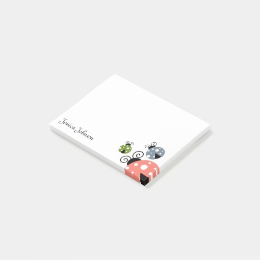 Gepersonaliseerd notitieblok Ladybug Post-it® Notes (Schuin)