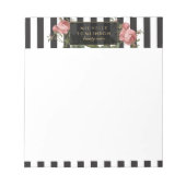  gepersonaliseerd Notitieblok met Floral Striped (Voorkant)