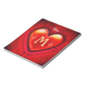 Gepersonaliseerd Notitieblok Monogram Hart ontwerp (Linkerzijde)