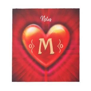 Gepersonaliseerd Notitieblok Monogram Hart ontwerp