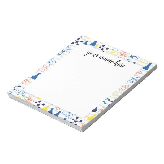 Gepersonaliseerd Notitieblok scheikundeleraar (Linkerzijde)