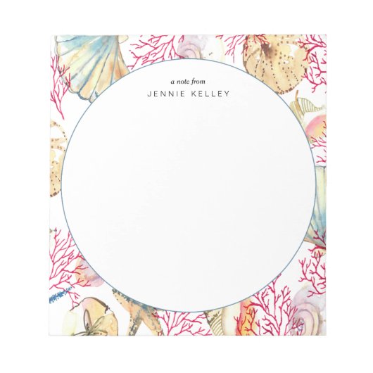 Gepersonaliseerd Notitieblok, Seashells bij het st Notitieblok (Voorkant)