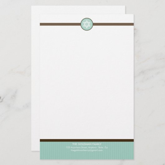 GEPERSONALISEERD NOTITIEBLOK:: Stripedstitch 4 Briefpapier (Voorkant / Achterkant)