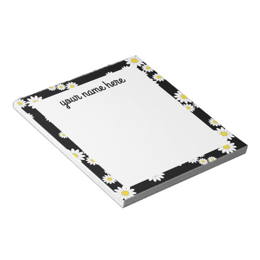 Gepersonaliseerd Notitieblok van de Zwarte Daisy (Schuin)