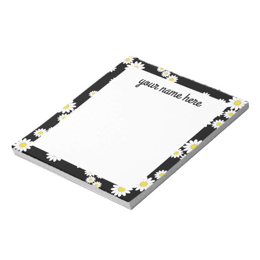 Gepersonaliseerd Notitieblok van de Zwarte Daisy (Linkerzijde)