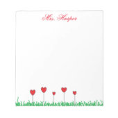 Gepersonaliseerd Notitieblok van hartbloemen (Voorkant)