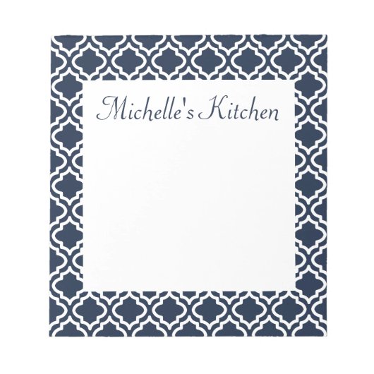 Gepersonaliseerd Notitieblok van Navy Kitchen (Voorkant)