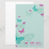 GEPERSONALISEERD NOTITIEBLOK:: Vlinders 5P Briefpapier (Voorkant / Achterkant)