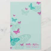 GEPERSONALISEERD NOTITIEBLOK:: Vlinders 5P Briefpapier (Voorkant)