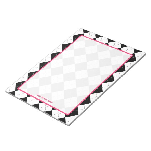 Gepersonaliseerd Notitieblok voor Argyle en Roze (Schuin)