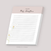 Gepersonaliseerd Notitieblok voor Docent met Bloem