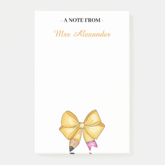 Gepersonaliseerd Notitieblok voor docenten, Schatt Post-it® Notes (Voorkant)