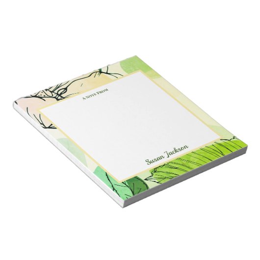 Gepersonaliseerd Notitieblok voor groen en perkame (Schuin)