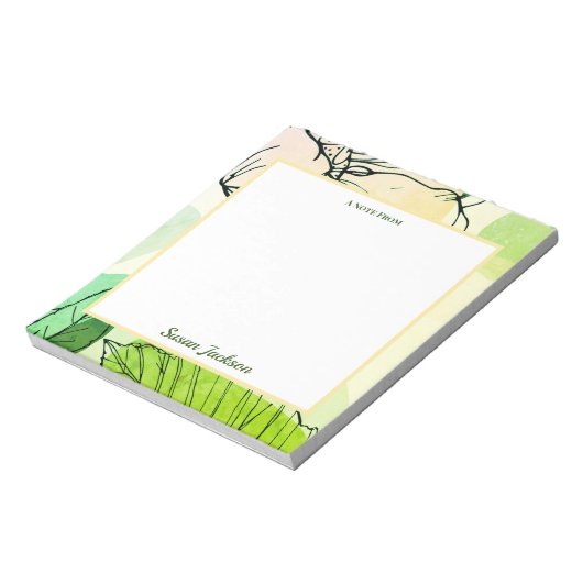 Gepersonaliseerd Notitieblok voor groen en perkame (Linkerzijde)
