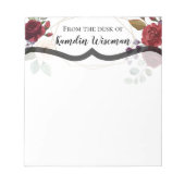 Gepersonaliseerd Notitieblok Wit Roses Goud Geomet (Voorkant)