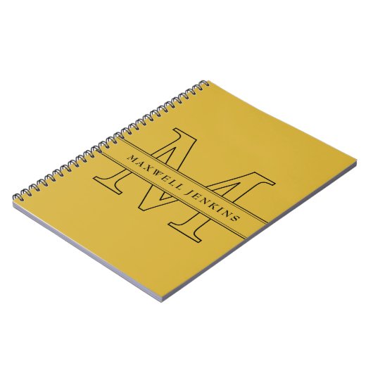 Gepersonaliseerd Notitieboek met Monogram & Naam (Linkerzijde)