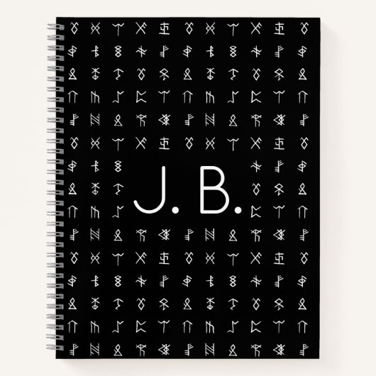 Gepersonaliseerd Notitieboek met Monogram & Runic (Voorkant)