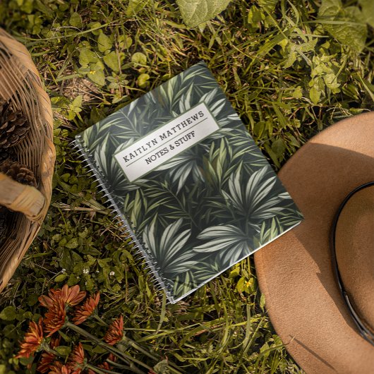 Gepersonaliseerd Notitieboek met Tropical Leaf