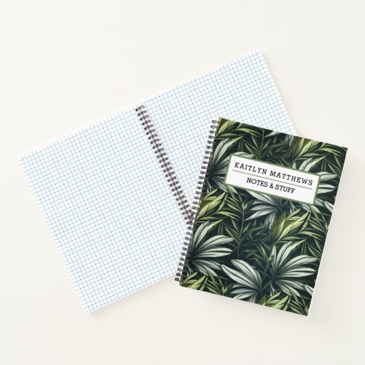 Gepersonaliseerd Notitieboek met Tropical Leaf (Binnen)