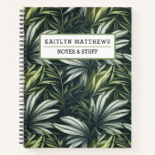 Gepersonaliseerd Notitieboek met Tropical Leaf (Voorkant)