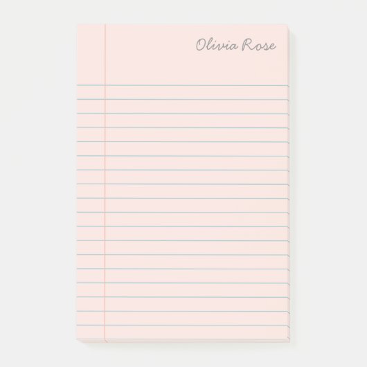 Gepersonaliseerd Notitieboek op school roze papier Post-it® Notes (Voorkant)