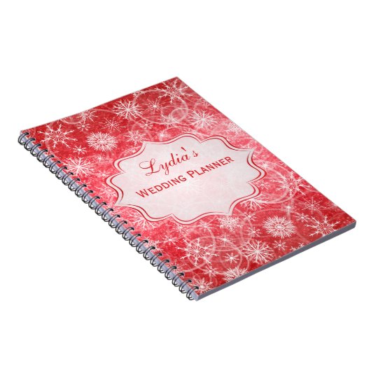 Gepersonaliseerd Notitieboek rode en witte sneeuwv (Rechterzijde)