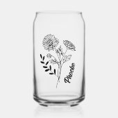 Gepersonaliseerd november Geboorte Bloem Chrysanth Blikvorm Glas (Voorkant)