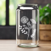 Gepersonaliseerd november Geboorte Bloem Chrysanth Blikvorm Glas