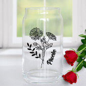 Gepersonaliseerd november Geboorte Bloem Chrysanth Blikvorm Glas
