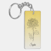 Gepersonaliseerd november Geboorte Bloem Chrysanth Sleutelhanger (Voorkant Links)