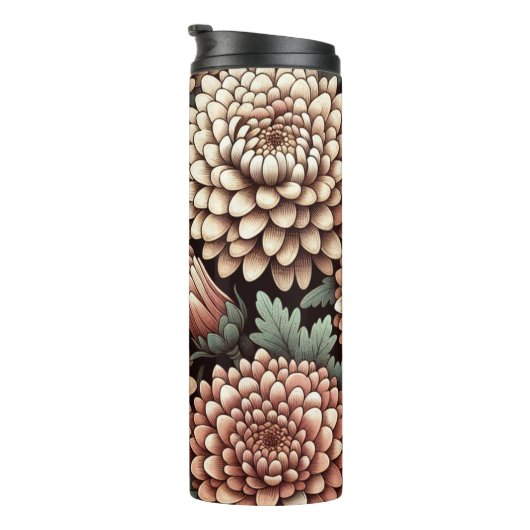 Gepersonaliseerd november Geboorte Bloem Chrysanth Thermosbeker (Geroteerd rechts)