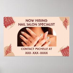 Gepersonaliseerd Nu Werving Nagel Salon Specialist Poster