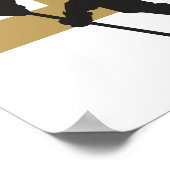 Gepersonaliseerd nummer van Hockey Player Black en Poster (Hoek)