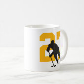Gepersonaliseerd nummer van Hockey Player Black Go Koffiemok (Voorkant rechts)